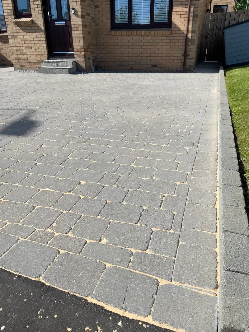 Block Paving Driveway after cleaning