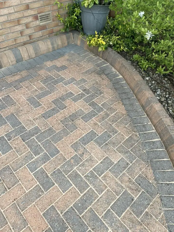 Herringbone Block Patio — after cleaning