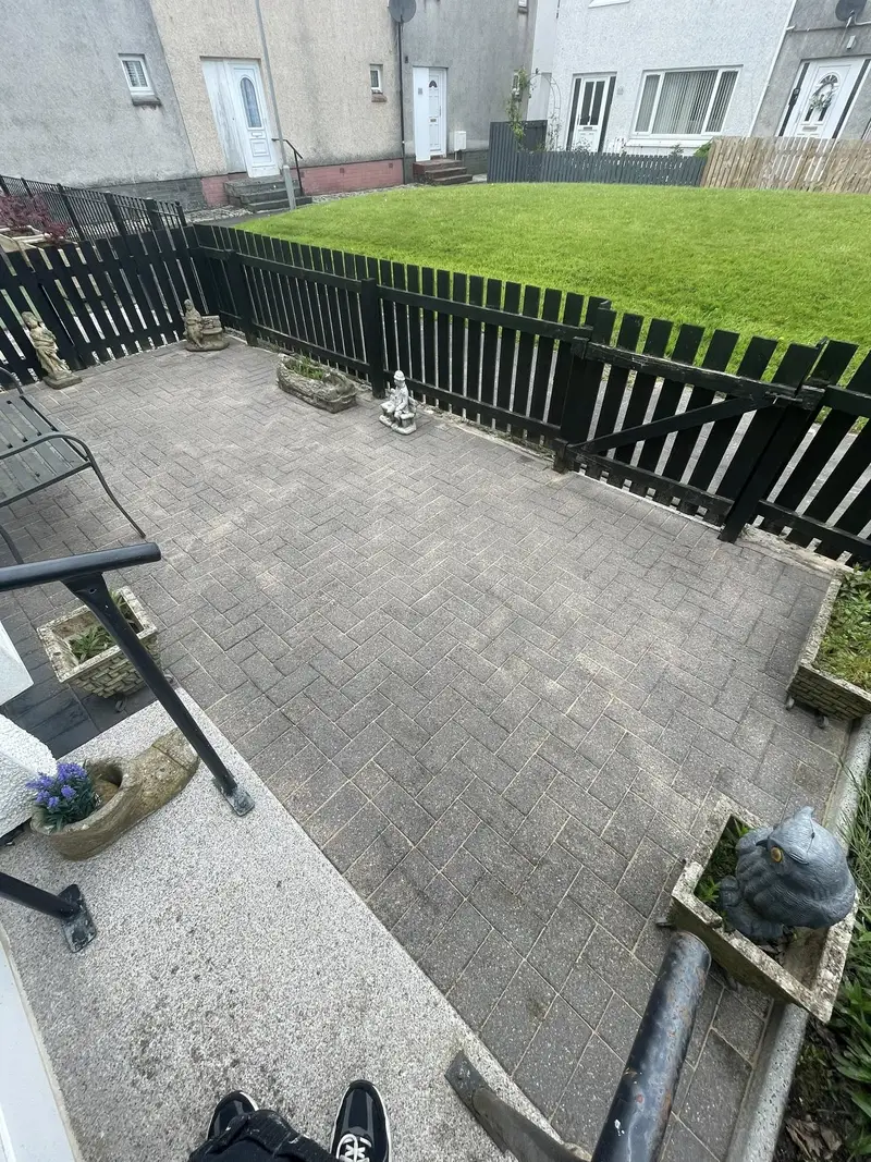 Freshly cleaned courtyard paving in Linwood